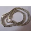 Collier 925 bijoux en argent Sterling 4MM pavé Double chaîne de blé bijoux de marque 925 argent femmes colliers 18 pouces