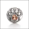 Outros botões de botão de snap componente de jóias Heart Rhinestone Paw 18mm Metal Snaps Botões FIT BRACELET Brange Noosa A036 Drop de Dhseller2010 DH7XT