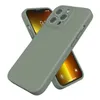 Upgrade vloeistof siliconen rubberen kisten slanke schokbestendige camera telefoon touchscreen cover zachte microfiber linering case voor iPhone 13 Pro Max -serie