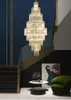 Design grande lampadario decorativo a soffitto alto soggiorno lampadari dorati scala cristallo moderno di lusso
