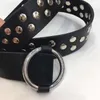 Cintos de couro genuíno preto A Moda-Belt LL Moda Rivet Decoração Ladies 2022 Coloque os acessórios de roupas