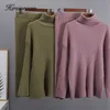 Tvådelad klänning Hirsionsan Elegant Sticked Set Women Casual Pieces Turtle Neck Sweater and Midi kjol Kvinnliga varma kostymer med 220906