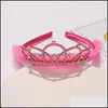 Headbands Fashion Child Rhinestones Hair Hoop Princess Headband Girls Accessories Simple Headwear Crown Tiara Cosplay Party Whole2019 Dh6Ci