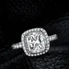 US GIA証明書SONA DIAMOND RING 3 CT SOLID 925 STERLING SILVER WEDDING ENGAINGERING Luxury Jewelry