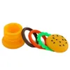 Conteneurs d'accessoires pour fumeurs style de forme de hamburger stockage de fumée en silicone unique