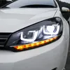 Светодиодный дневной беговой свет для головки для VW Golf 6 CAR Dynamic Turning Signing High Beam Lens Furlight Assembly 2009-2012