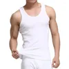 Men's Tank Tops Fashion Men's Fitness Elastic Slim Fit Vest Comfortable Home Sleep Solid Cotton Undershirts Gym Sleeveless Top