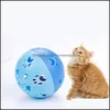 Cat Toys Cat Toys Creative and Fashionable Self-Hey Toy Hollow Bell Ball Entertainment Print Candy Color Pet Supplies Drop Delivery 2 Dhnwe
