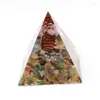 Pendentif Colliers YJXP 50x50mm Reiki Orgonite Pyramide Haute Fréquence Convertisseur D'énergie Pour Recueillir La Richesse Et La Prospérité Résine Décor