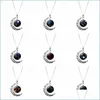 Anhänger Halsketten 12 Sternzeichen Anhänger Mond Halsketten Cabochon Edelstein Konstellation Halskette Charm Schmuck Mode Ac Carshop2006 Dhwbd