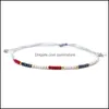 Perlé Brins À La Main Tissé Amitié Graine Perle Chaîne Bracelet Réglable Tresse Brin D'été Bracelet Bijoux Cadeaux Pour Les Femmes Gir Dho6H