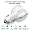 Type C Car Charger 3 In 1 Dual Usb 3A PD Quick Charge Qc 3.0 Fast Charger Phone Charging Adapter For Samsung Xiaomi Iphone Android Phones