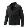 Mens Flight Bomber Diamond Quilted Jacket Lightweight Varsity Jackets Winter Warm Padded Coats Outwear Plus Size