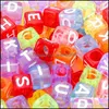 Акриловый пластик Lucite 1400pcs Letter Beads Акриловые алфавитные шарики с упругими струнами для Diy Dewelly Make Carshop2006 Dhdel