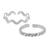 Anneaux De Mariage 2Pcs Mode Ouverture Réglable Femmes Bijoux Inspiré Pour Saint Valentin Noël Bal