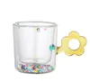 Double-layer Cups Tumblers Colorful Flowers Quicksand Cup Cute Transparent Glass