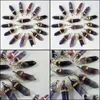 Charms Lot Amethyst Natural Stone Charms Hexagonal Column Pendant Reiki gu￩ris