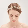 ヘッドバンドゴールドプリンセスウェディングヘッドバンドクリスタルビーズヘアアクセサリー花嫁とブライドメイドのためのロングパールビーズつる Wo Mjfashion Amg2M