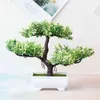 Искусственные цветочные зелень искусственные растения Bonsai маленькие дерево