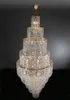 Projetar grandes lustres de teto alto decorativo lustre lustres dourados escada Modern Luxury cristal