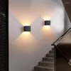 Wandlampe 12W LED Innen im Freien wasserdichtes Licht IP65 Einstellbarer Strahlwinkel Design Würfel Schlafzimmer Innenhof Veranda Schonce