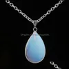 Pendentif Colliers Mode Pierre Naturelle Colliers Cristal De Quartz Goutte D'eau Pendentif Chakra Point Guérison Gem Collier Pour Carshop2006 Dhi6J