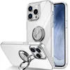 Clear Ring Holder Phone Cases For Iphone 14 Pro Max 13 12 Samsung Galaxy S23 Ultra Plus S22 S21 360 Magnetic Kickstand Transparent Covers