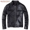 Couro masculino faux maplesteed 100% natural bezerro jaqueta de pele para homens jaquetas de motocicleta moto motociclista roupas homem casaco inverno 5xl m011 220907