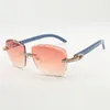 Endless diamond Sunglasses 3524028 with Natural blue wood legs and 58mm Cut Lens Thickness 3.0mm