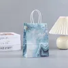 Opakowanie prezentów 5pcs Multi kolor marmurowa torba papierowa Kraft z uchwytem Weselna przyjęcie urodzinowe Opakowanie Baby Shower Favors Materiały