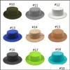 Stingy Brim Hats Felt Hat Fedoras Bk Mens Womens 2021 Fedora Hats For Women Men Woman Man Flat Top Cap Female Male Jazz Caps Autumn W Dhphl