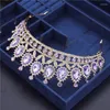 Pinces à cheveux Cenmon Vintage violet strass diadèmes couronne bandeaux mariée coiffure fête diadème mariée bijoux de mariage ornements