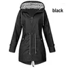 Trench-Coats Femme Femme Imperméable Fermeture Éclair Veste de Pluie Couleur Unie Dames Extérieur Alpinisme Imperméables Légers Plus