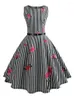 Повседневные платья с цветочными печатными женщинами лето 2022 г. Элегантное o-образное без рукавов танкет