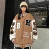 Männer Jacken Straße Retro Brief Stickerei Baseball Uniform Baumwolle Bomberjacke Frauen Winter Lose Allmatch Casual Verdickt 220907