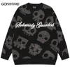 Hommes Pulls Hommes Pulls Tricotés Y2K Grunge Hip Hop Crâne Squelette Pulls Pull Streetwear Automne Harajuku Mode Punk Gothique Pulls T220906