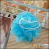 Bath Brushes Sponges Scrubbers Mti Colors 8G/15G/20G/30G Bath Shower Sponge Pouf Loofahs Nylon Mesh Brush Ball And Elba006 1342 T2 Dhvaj