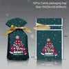 Christmas Decorations 10pcs Santa Claus Merry 2022 Candy Bag Snowflake Crisp Drawstring For Home Year 2023 Noel Present