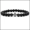 Perles Brins Gommage Pierre Aimant Noir Colorf Croix Perles Bracelet Hommes Et Femmes Cure Anniversaire Cadeau Drop Delivery 2021 Dhseller2010 Dhkds