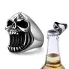 Cool Bottle Opener Ring For Men Hip-Hop Men's Metal Skull Rings Ghost Head Skull Ring Gothic Punk Rock Biker Accessori per gioielli