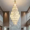 Design Large Chandelier Decorative High Ceiling Living Room Golden Staircase Modern Luxury Quality Crystal