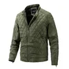 Mens Flight Bomber Diamond Quilted Jacket Lightweight Varsity Jackets Winter Warm Padded Coats Outwear Plus Size