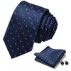 Bow Ties Marka Erkekler Hankie Cufflinks Setler Neckwear Paisley Cravats Çizgili Kravat Erkekler İçin Düğün Partisi