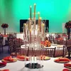 Wedding Party Decoration 10 Arms Long Stemmed Modern Tube Hurricane Crystal Candle Holders 907