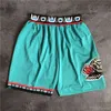 Shorts de basket-ball d'équipe Just Don Retro Snow Mountain City Version Bck Wear Sport Pant avec Pocket Zipper Sweatpants Hip Pop