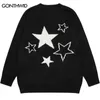 Suéteres masculinos masculinos suéteres y2k streetwear vintage retro maconha estrela pombo jumpers suéter moda moda harajuku pulôver casual casual t220906