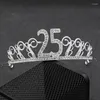 Clips de cheveux 18 ans Tiaras Bandbands pour le bal de g￢teau de la couronne d'anniversaire 25 40 50 60 Bijoux de mariage nuptial