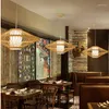 Kolye lambaları Japon tarzı bambu retro asılı ışık fikstürleri hasır oturma odası el restoranı koridor lamba dekor