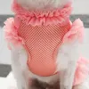 Colarinhos de cachorro vestido de gato pequeno gato com arnês coleira conjunta verde rosa saia de animais de estimação 5 tamanhos para cães gatos chihuahua teddy