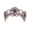 Fermagli per capelli Corona di fiori di cristallo viola vintage per le donne Prom Wedding Fasce per capelli Diademi e corone Nuziale Diadema Pageant Head Ornaments